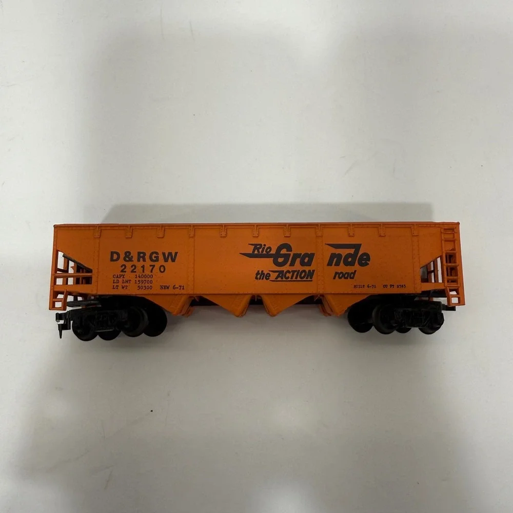 AHM HO Scale Rio Grande D&RGW 22170 Quad Hopper Train Car Orange Vintage Box